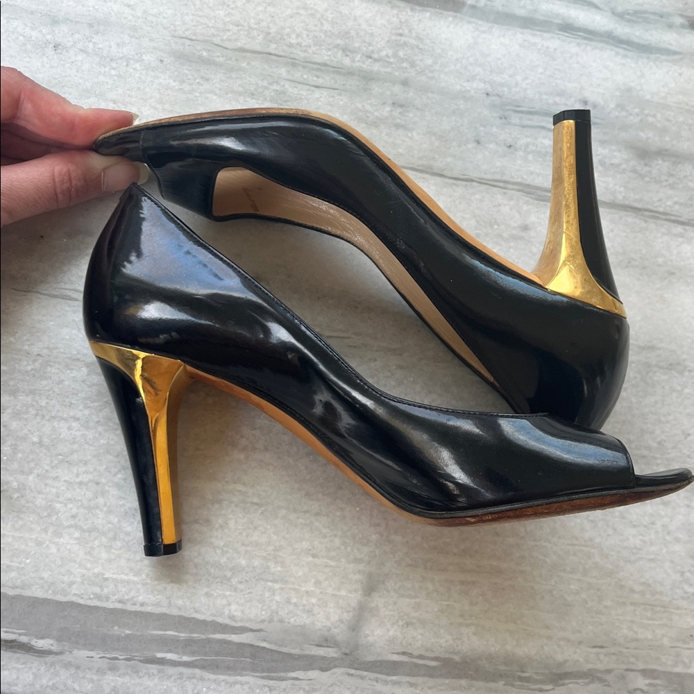 Jimmy Choo Black Peep Toe Pumps - Picture 6 of 10